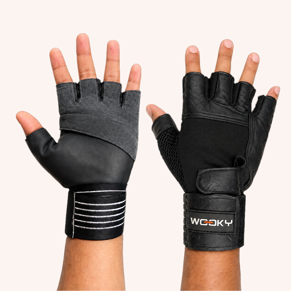 Gym Glove With Wrist Strap